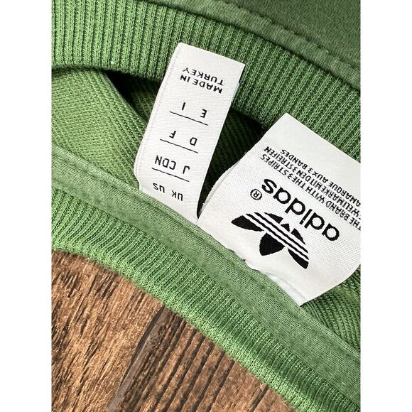 MENS ADIDAS GREEN GOLD METALLIC ALLOVER TREFOIL LOGO PULLOVER SWEATSHIRT S? - Picture 13 of 14